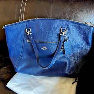 Coach Prairie Satchel - Pebbled Navy Leather